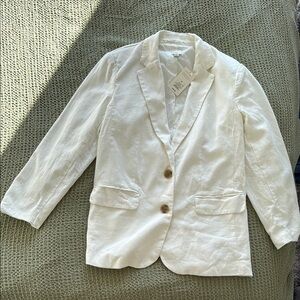 NWT A New Day Cream Linen Blazer M